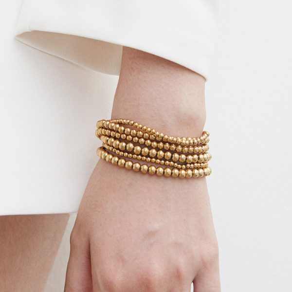 Ball Beads Cuff for Women Men Gold Silver Color Bracelets in Pakistan - Image 4