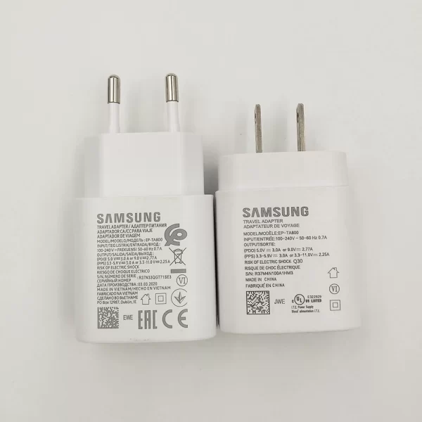 Original Samsung Super Fast Charger Cargador 25W EU/US Power Adapter Type C Cable - Image 3