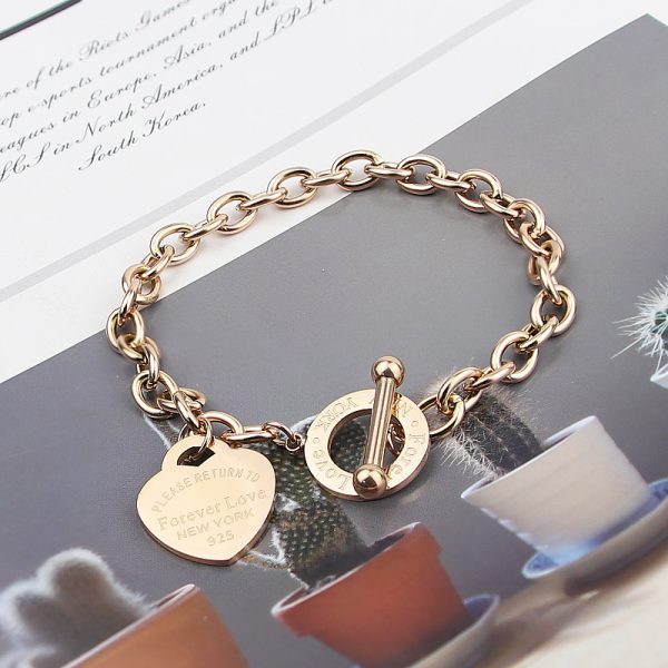 New Style Brand Women Bracelet Chain Heart Bangles in Pakistan - Image 2