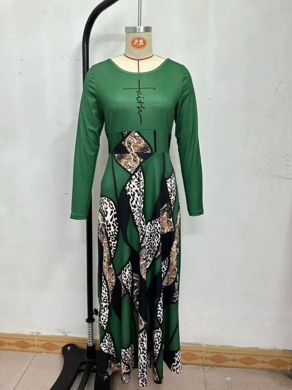 New Loose Leopard Print A-line Dress for Women in pakistan - Image 2