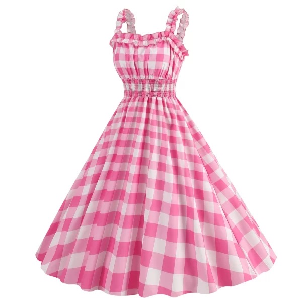 women Summer Plaid Casual Dresses in Pakistan - Image 3