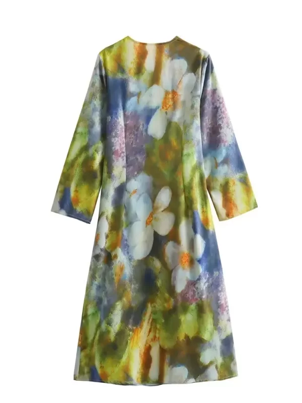 Women Floral Printed Midi Dress in pakistan - Image 4