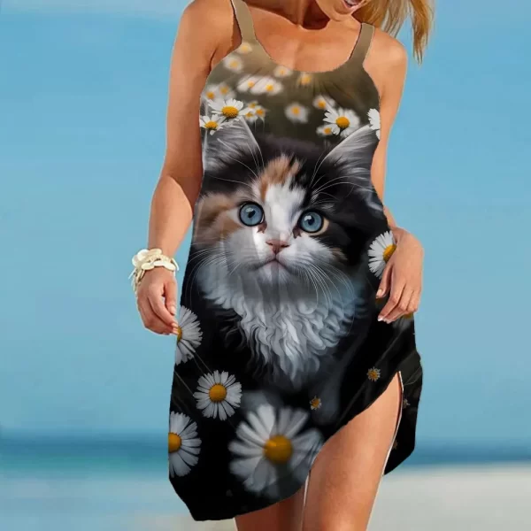 Cute Cat Women Summer Sleeveless in Pakistan - Image 2