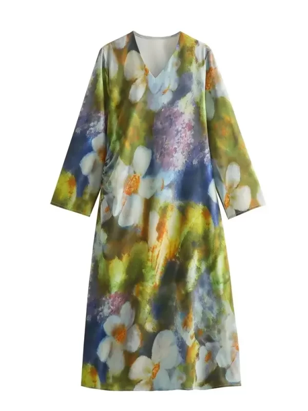 Women Floral Printed Midi Dress in pakistan - Image 3