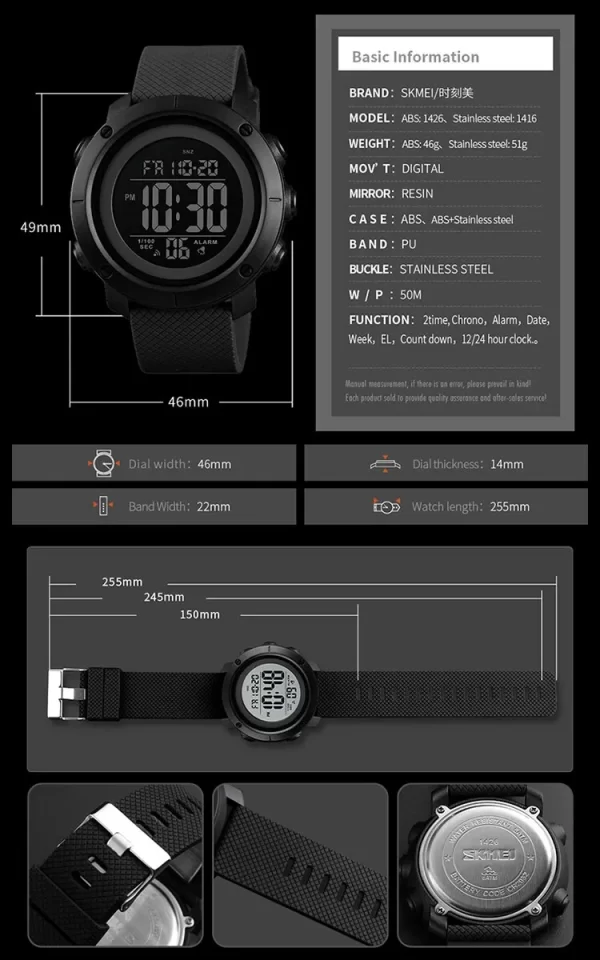 Digital Movement Countdown Sports Watch for men in Pakistan - Image 3