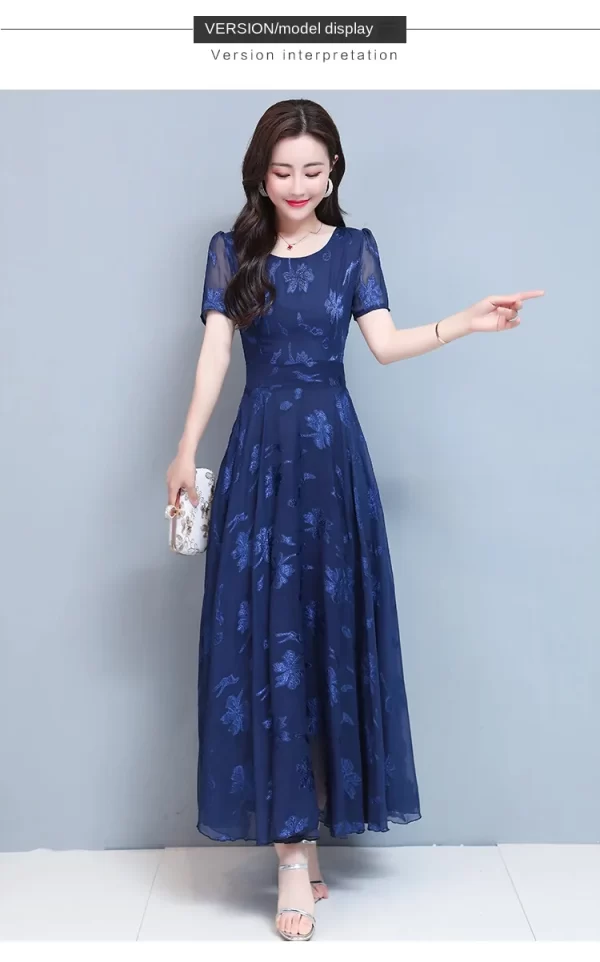 Vintage Blue Clothes For Women 2023 Maxi Dresses in pakistan - Image 6