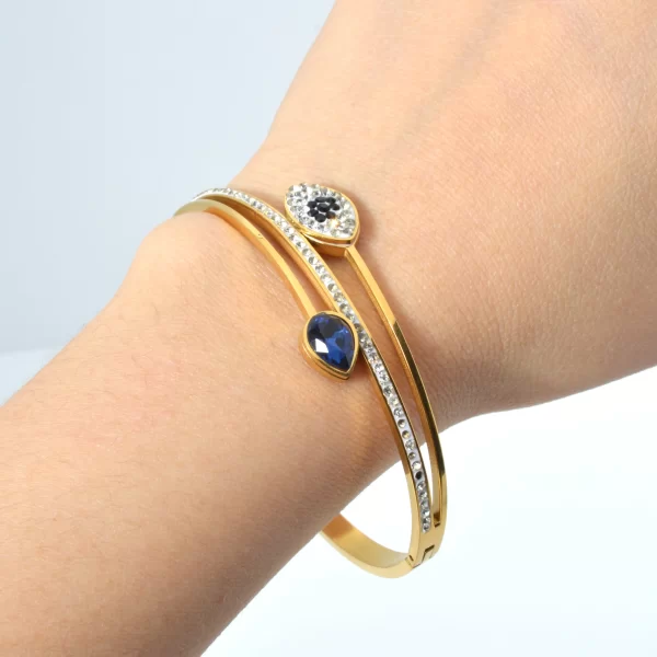 Women Gold Color snake Evil Eyes Jewellery set in Pakistan - Image 7