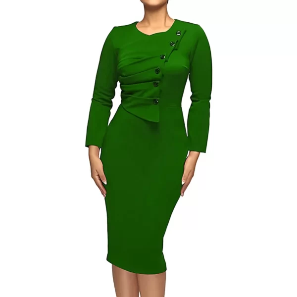 Women's Elegant Button Down Pencil Dress in Pakistan - Image 5