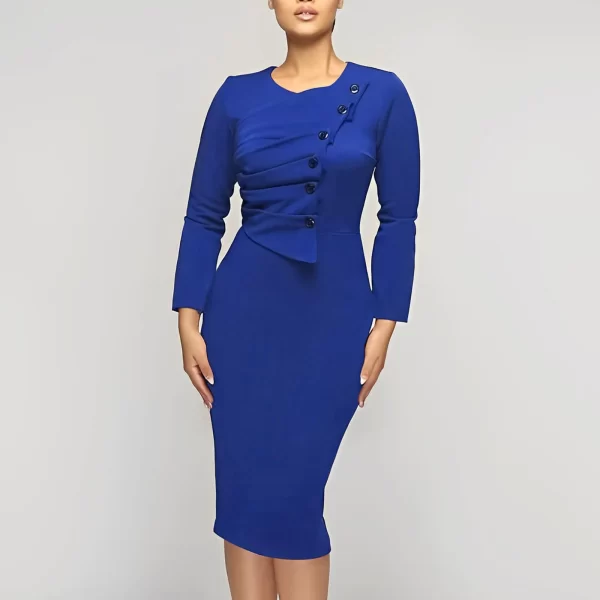Women's Elegant Button Down Pencil Dress in Pakistan - Image 3