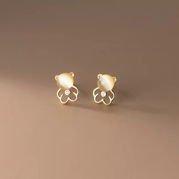 Women cute bear zircon stud jewellery set in Pakistan - Image 5