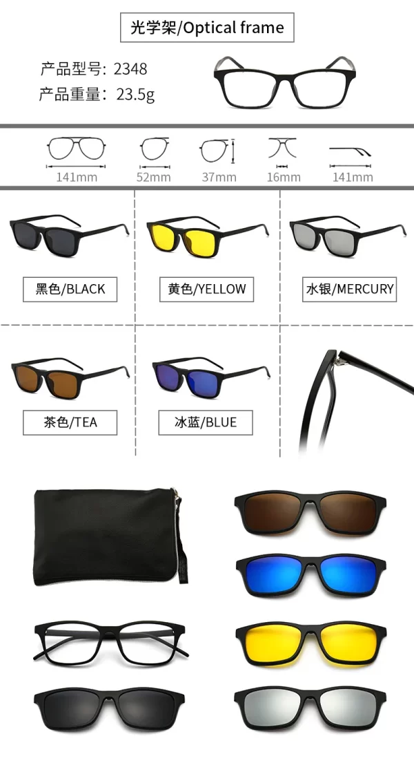 Upgrade Your Look with 5 Lenes Magnet Clip Sunglasses in pakistan - Image 2