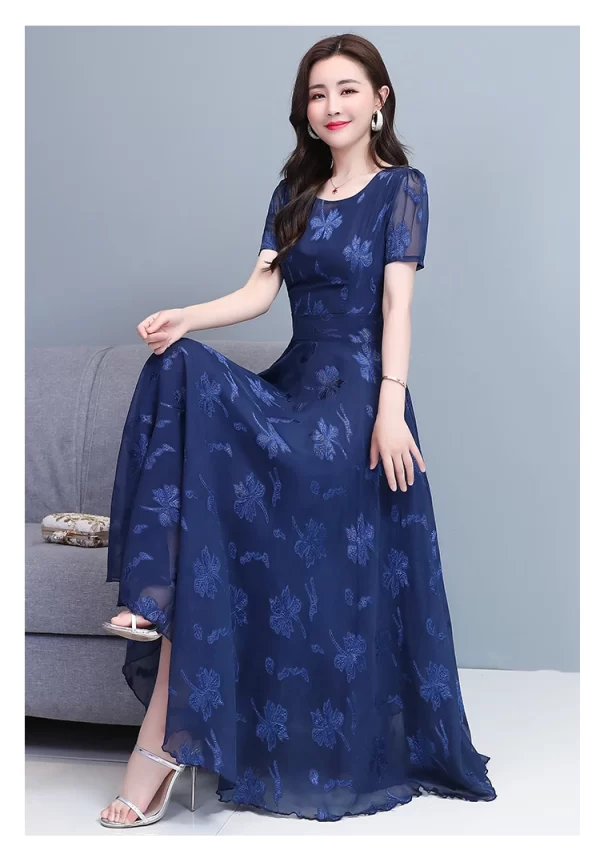 Vintage Blue Clothes For Women 2023 Maxi Dresses in pakistan - Image 4