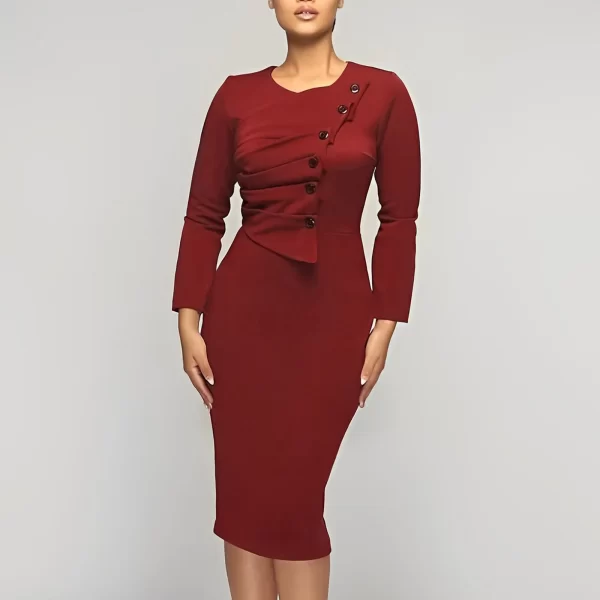 Women's Elegant Button Down Pencil Dress in Pakistan - Image 4