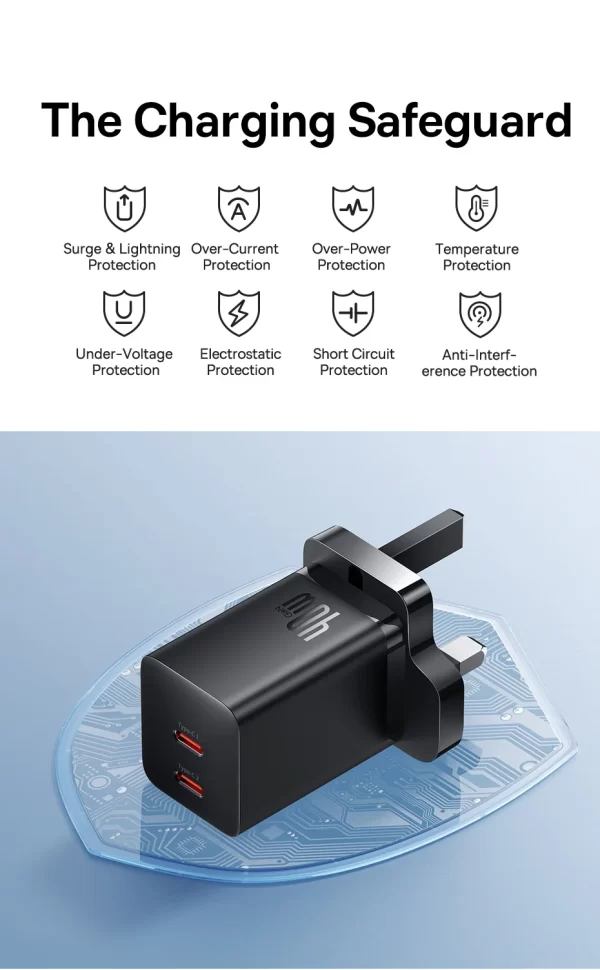 Baseus GaN5 Pro Fast Charger C C 40W in pakistan - Image 4