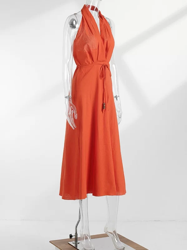 Women solid Halter Summer Dresses in Pakistan - Image 6