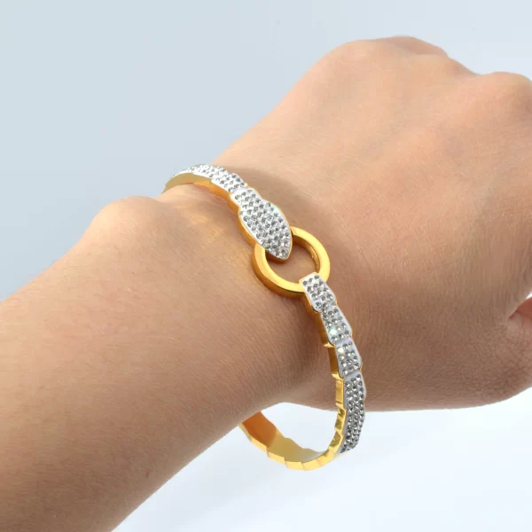 Women Gold Color snake Evil Eyes Jewellery set in Pakistan - Image 8