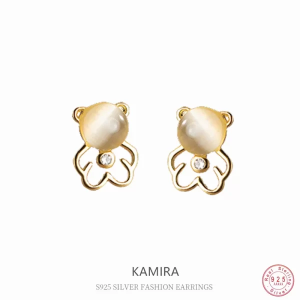 Women cute bear zircon stud jewellery set in Pakistan - Image 2