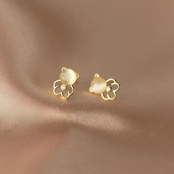 Women cute bear zircon stud jewellery set in Pakistan - Image 6