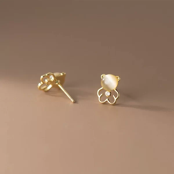 Women cute bear zircon stud jewellery set in Pakistan - Image 4