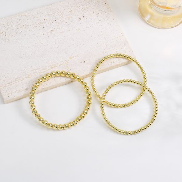 Gold Plated Beaded Handmade Stretch Elastic Bracelet Gifts in Pakistan - Image 4