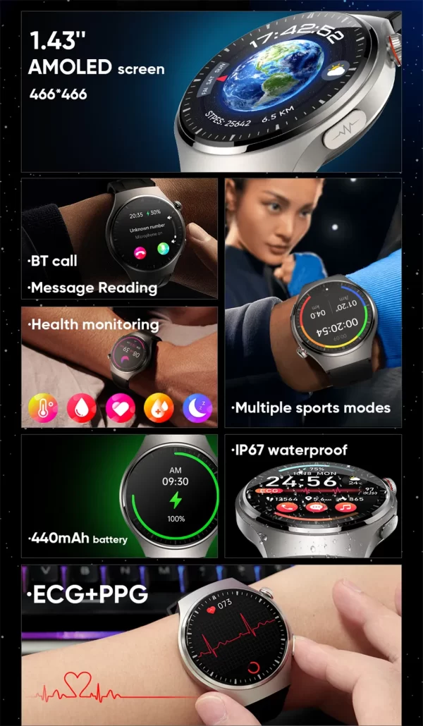 New Health Monitor Blood Glucose Smart Watch for men in Pakistan - Image 4