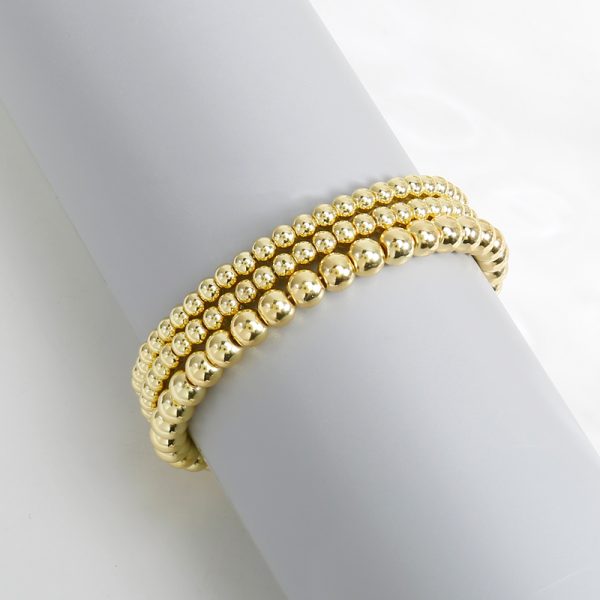 Gold Plated Beaded Handmade Stretch Elastic Bracelet Gifts in Pakistan - Image 5