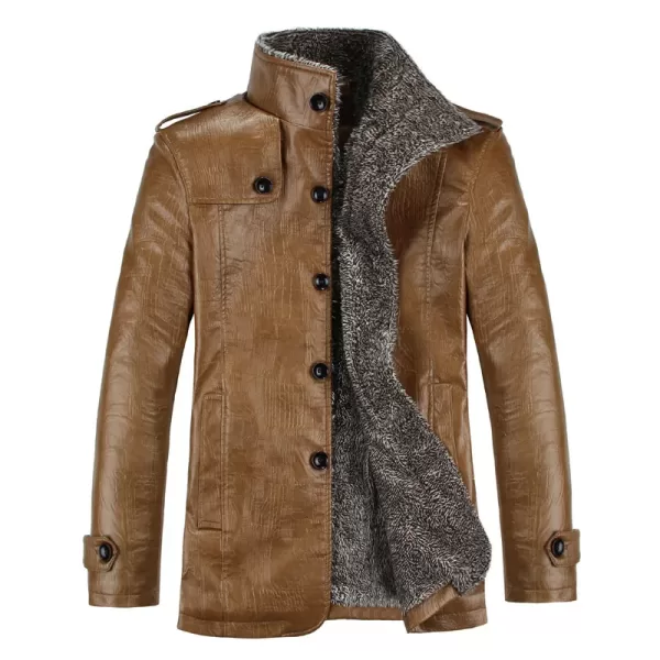 Leather Jacket 2022 Winter New Thick Warm Fleece Fashion Slim Windproof Faux Plush - Image 2