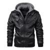New Men's Leather Jackets Autumn Casual Motorcycle PU Jacket Biker Leather Coats - Image 2