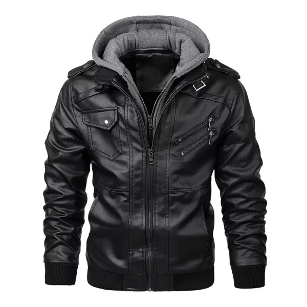New Men's Leather Jackets Autumn Casual Motorcycle PU Jacket Biker Leather Coats - Image 2