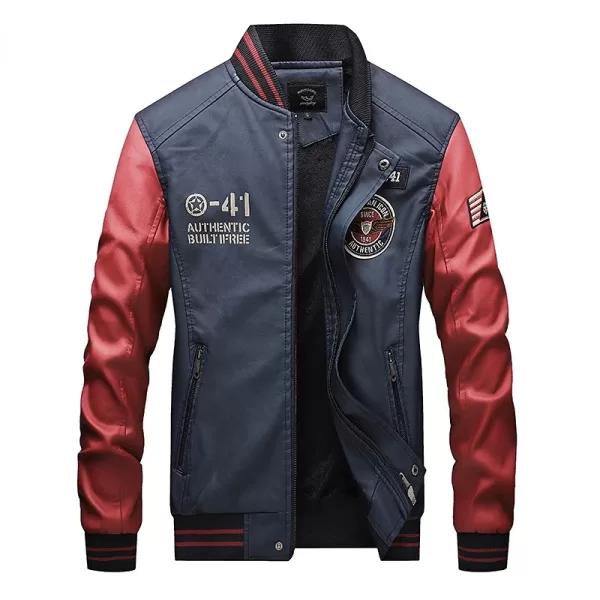 Leather Jacket Men Fleece Winter Streetwear in pakistan - Image 3