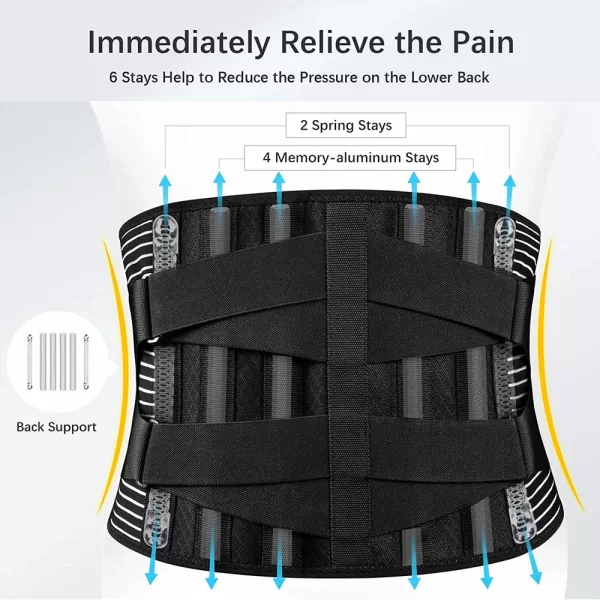 Lumbar Support Belt with 16-hole Mesh for Lower Back Pain Relief - Image 3
