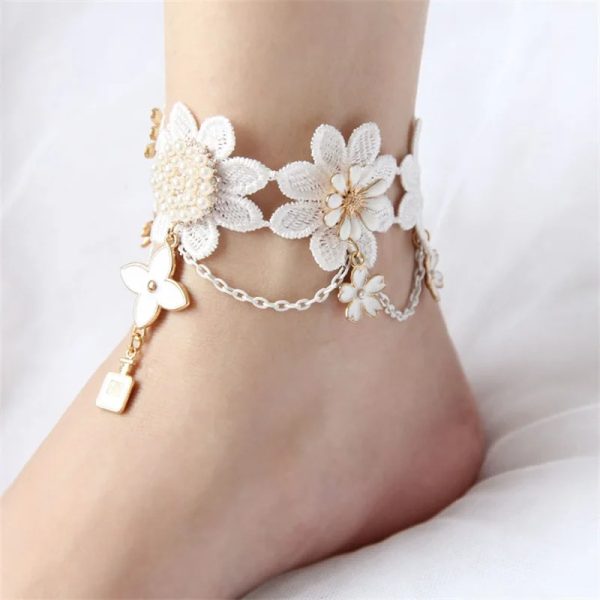 Handmade Lace Anklet  Jewelry for Women - Image 3