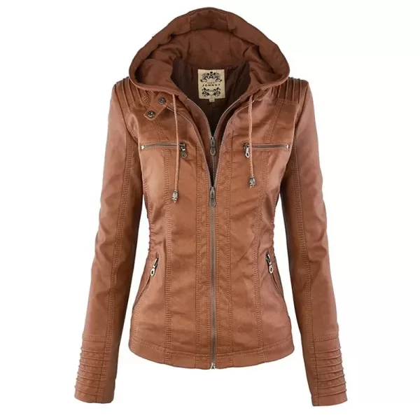Leather Jacket Women 2023 Basic Jacket Coat Female Winter Motorcycle Jacket - Image 4