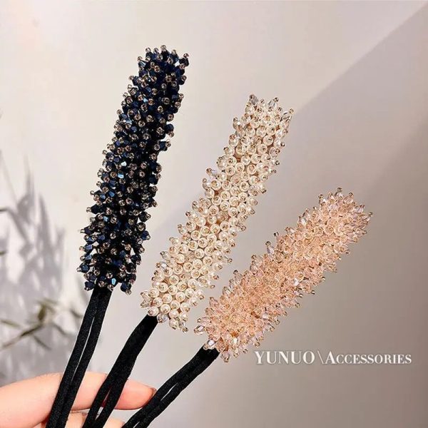 Women Easy Hair Bun Maker Floral crystal Donut Updo in pakistan - Image 3
