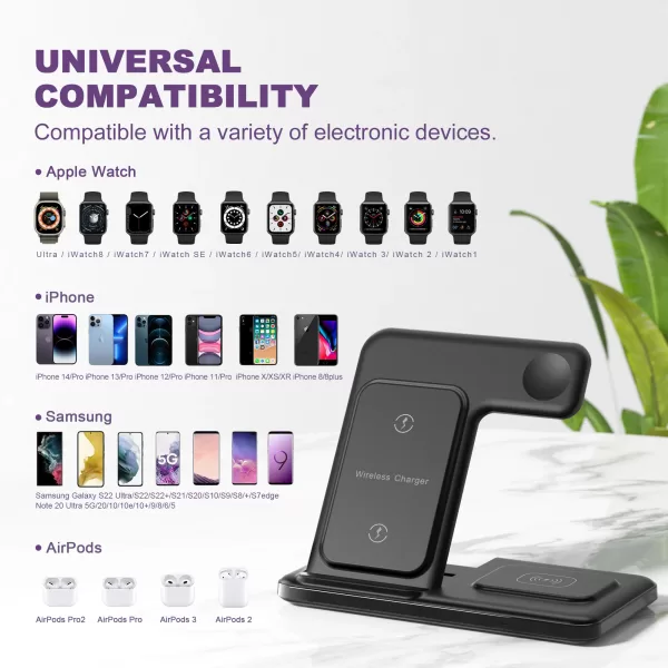 Wireless Charger for iphone Wireless Charging Station for Apple Watch - Image 2