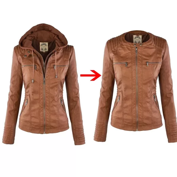 Leather Jacket Women 2023 Basic Jacket Coat Female Winter Motorcycle Jacket - Image 5