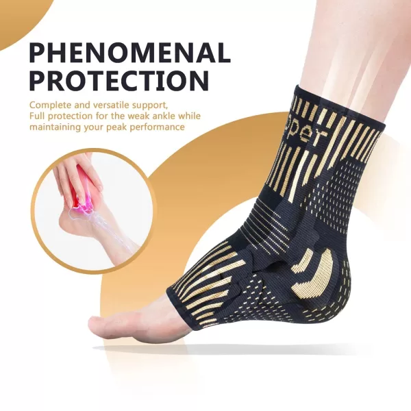 Copper Ankle Brace Compression Ankle Sleeve - Image 3