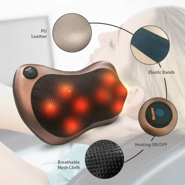 Heating Kneading Infrared Therapy Pillow Shiatsu Neck Massager For bod - Image 5