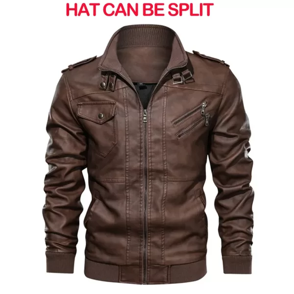 New Men's Leather Jackets Autumn Casual Motorcycle PU Jacket Biker Leather Coats - Image 4