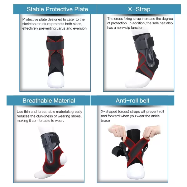Sports Ankle Brace Compression Sleeve for Ankle Sprains, - Image 4