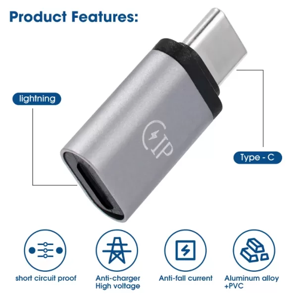 Male Cable Converter Carplay Type-C Phone Charger Adapter for IPhone15 Pro MAX Huawei P30 Earphones - Image 4