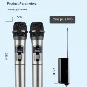 Wireless Microphone 2 Channels UHF Fixed Frequency Handheld Mic Micphone