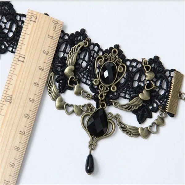 Handmade Vintage Black Lace Anklets for Women - Image 3