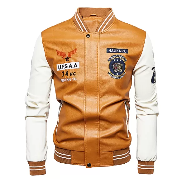 New Spring and Autumn Motorcycle men's Leather Jacket in pakisan - Image 6