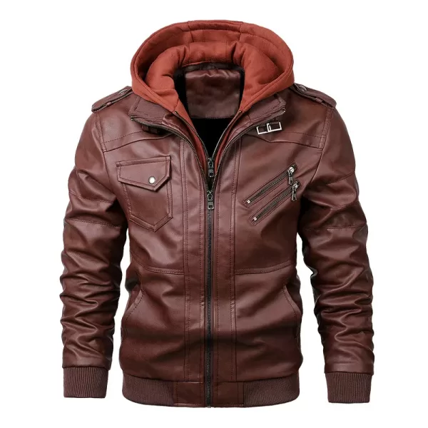 New Men's Leather Jackets Autumn Casual Motorcycle PU Jacket Biker Leather Coats - Image 5
