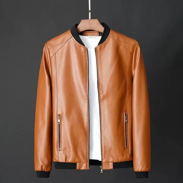 Men New Leather Jacket Motorcycle Jacket Men Black Biker PU Baseball Jacket Plus Fashion Causal - Image 5