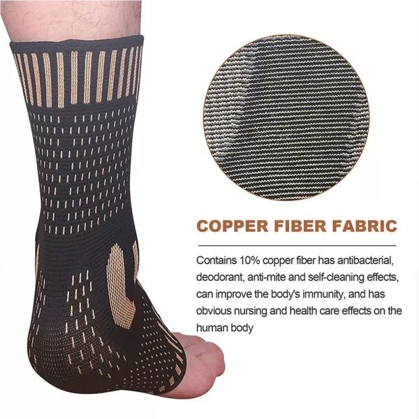 Copper Ankle Brace Infused Compression Sleeve Support - Image 6