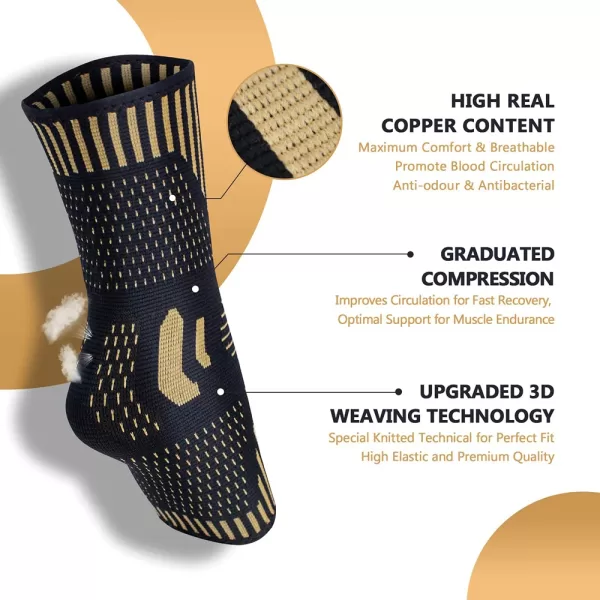 Copper Ankle Brace Compression Ankle Sleeve - Image 5