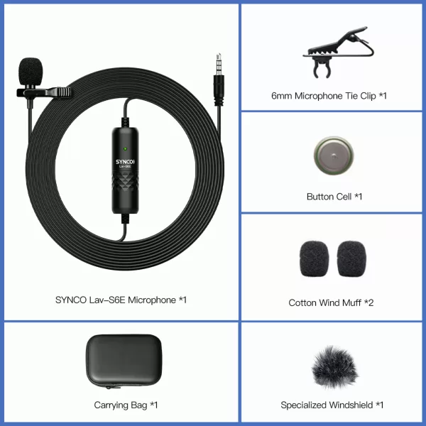 Professional Lavalier Microphone Clip-on Omnidirectional Condenser Lapel Mic - Image 6