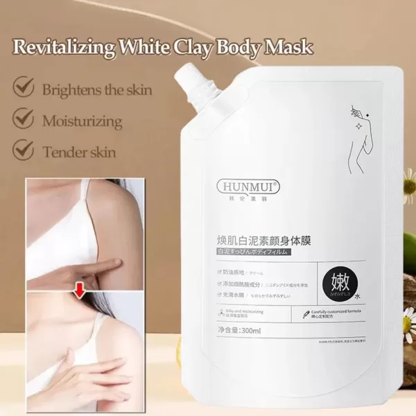 White Clay Body Mask Whitening Moisturizing Body Skin Whole All Cream Brightening Over Body - Image 6